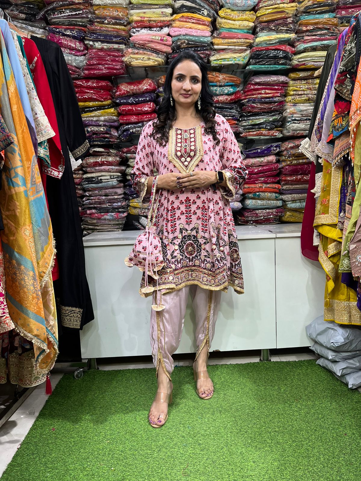 Designer Peplum Set with Tulip