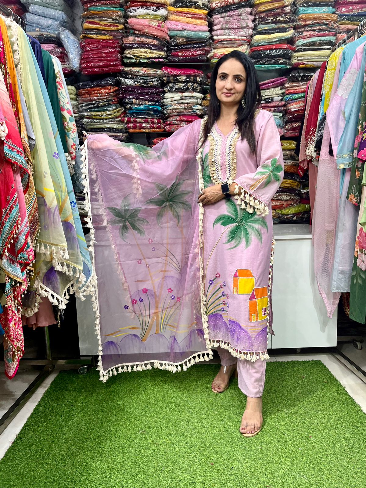 Designer Pure Cotton Suit Set - Image 5