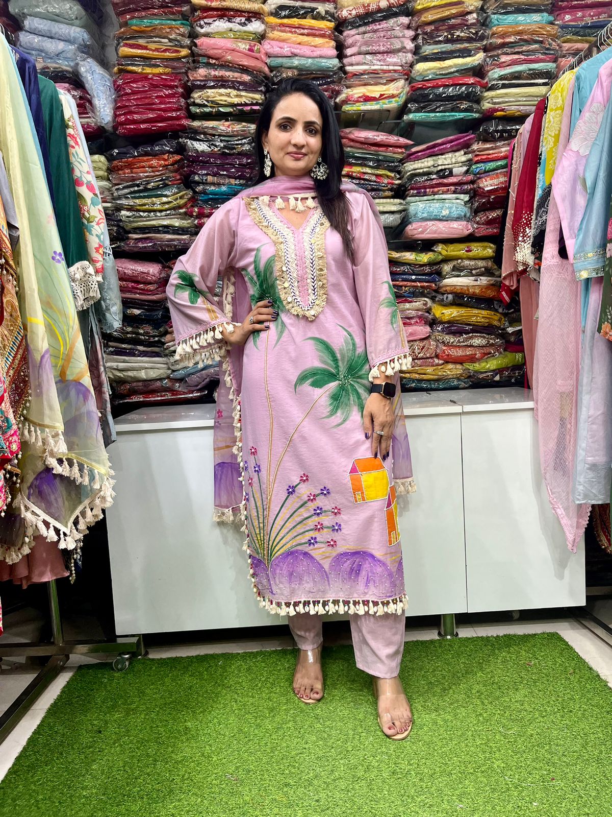 Designer Pure Cotton Suit Set - Image 3