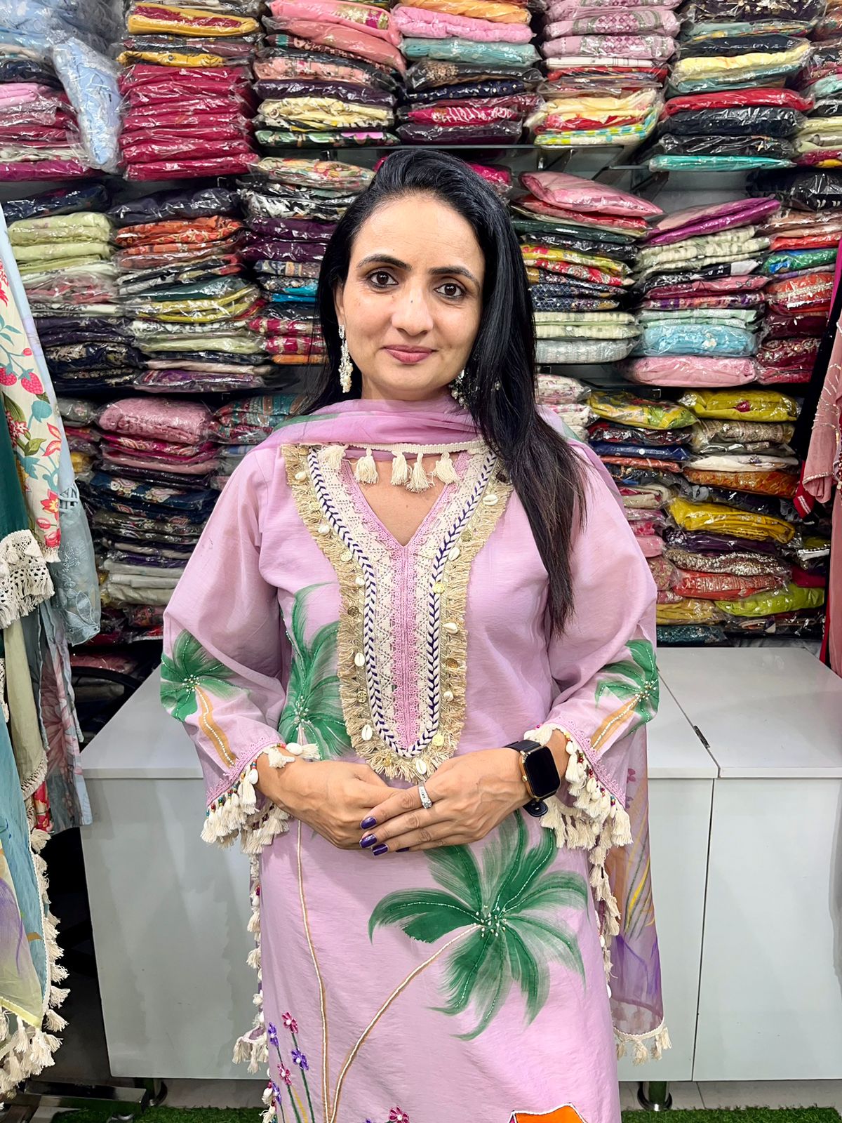 Designer Pure Cotton Suit Set - Image 2