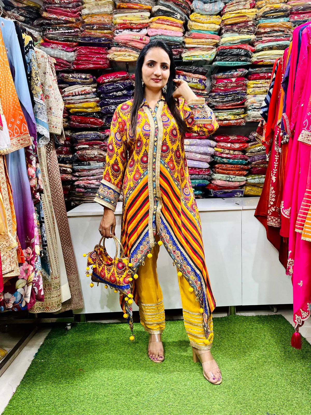 Designer Pure Crape Coord Set - Image 5