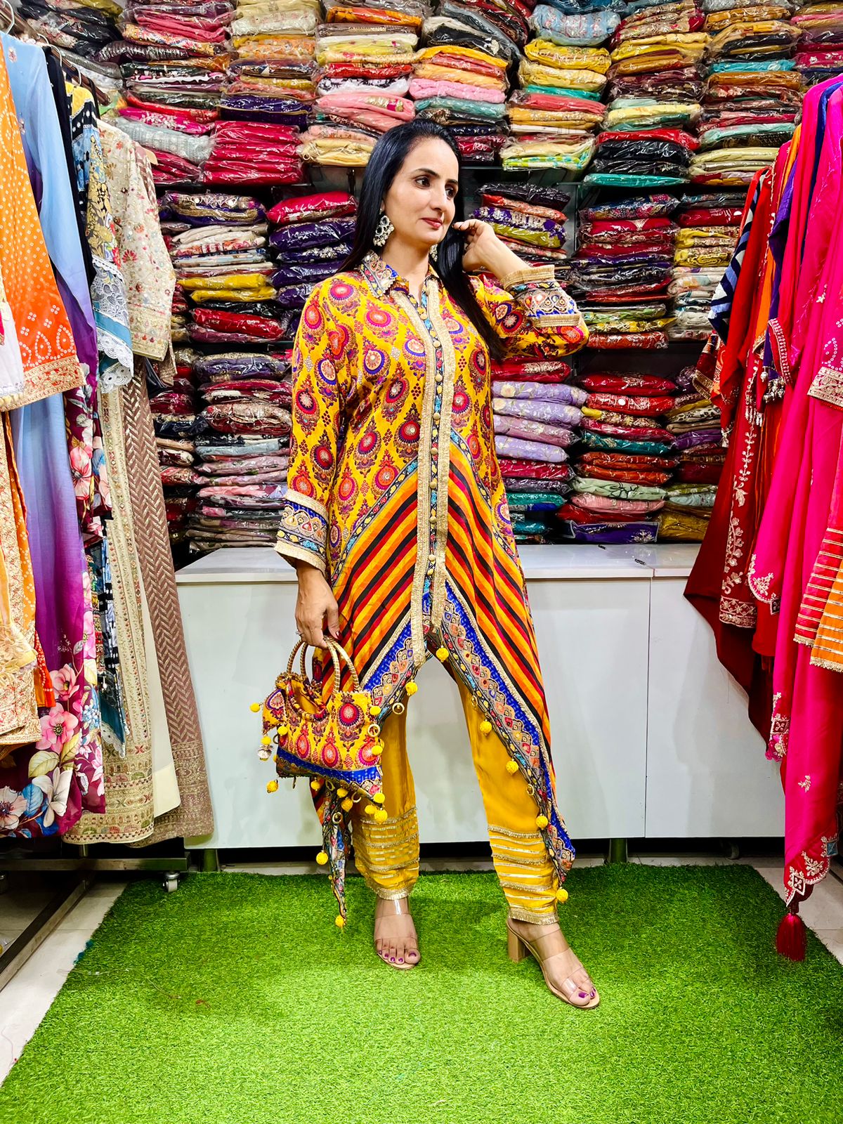 Designer Pure Crape Coord Set - Image 3