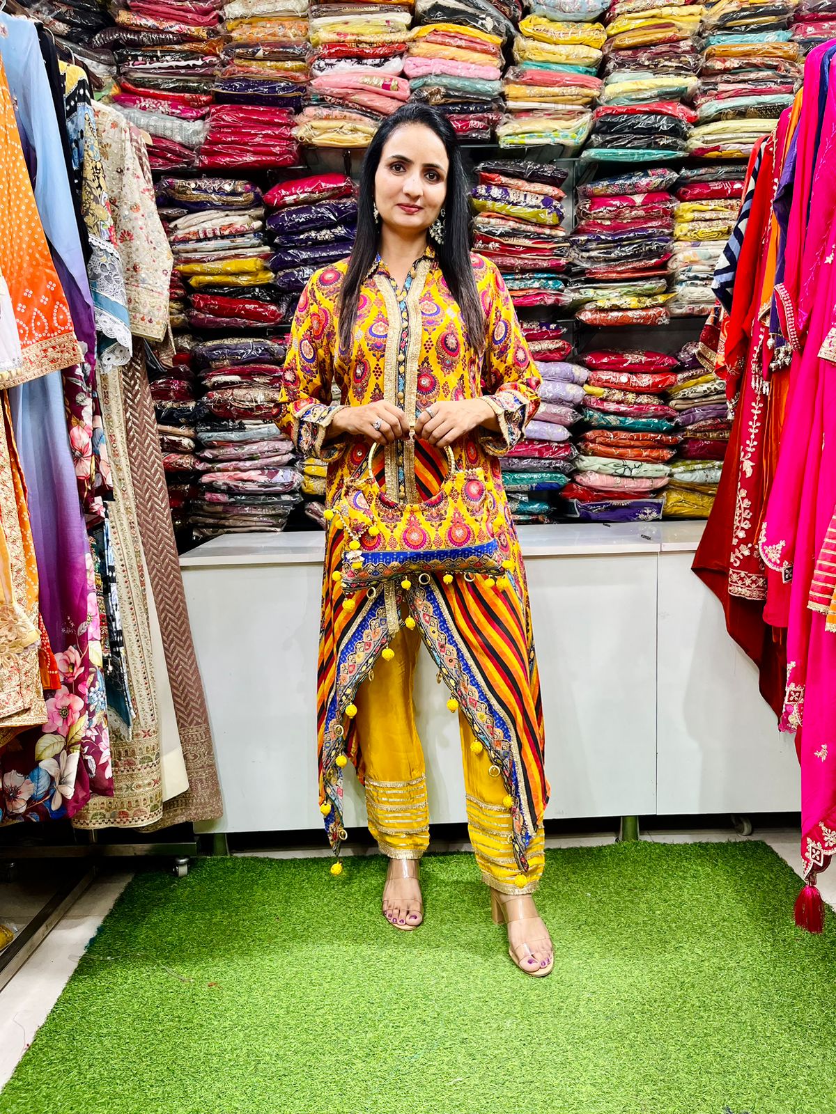 Designer Pure Crape Coord Set - Image 2