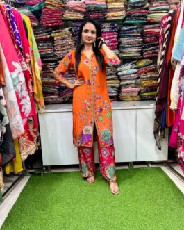 Designer Pure Crape Digital Print Coord Set