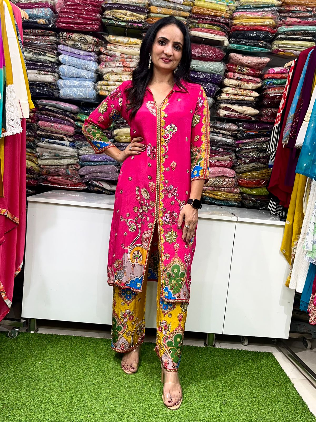 Designer Pure Crape Digital Print Coord Set - Image 4