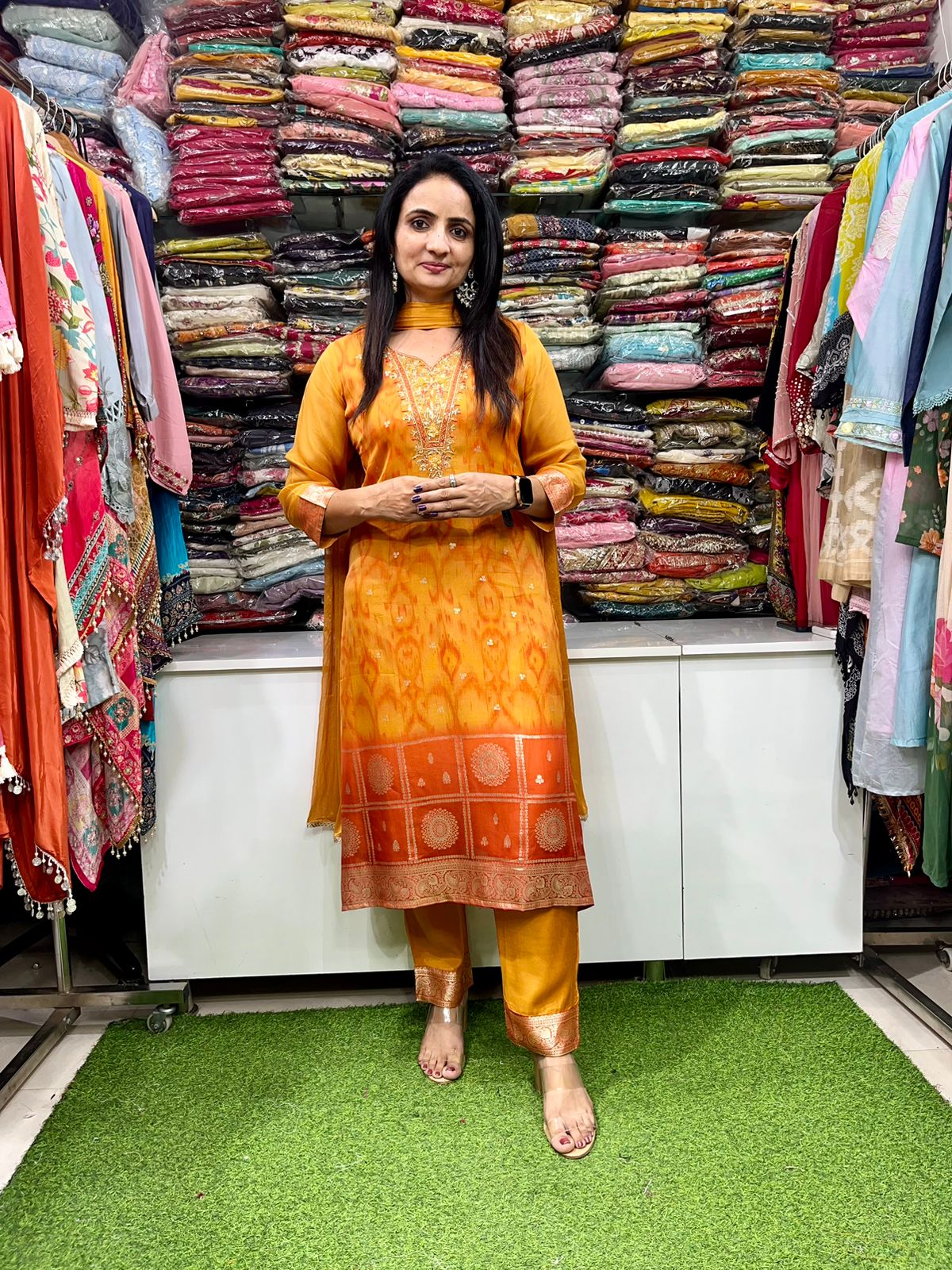 Designer Soft Organza Ombre Suit Set