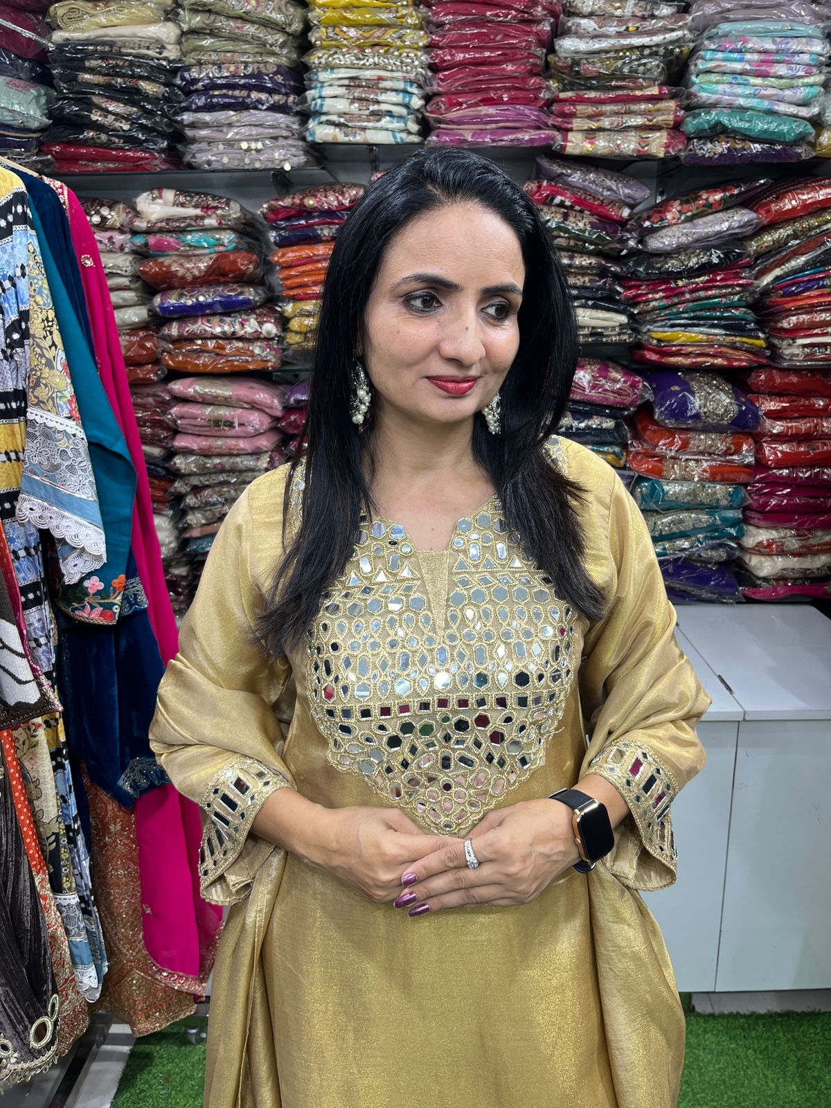 Designer Tissue Simmer Suit Set - Image 4