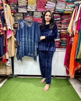 Designer Velvet Cape Set
