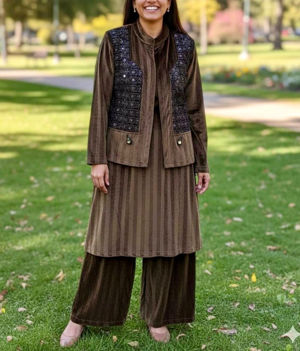 Designer Velvet Coord Set with Jacket