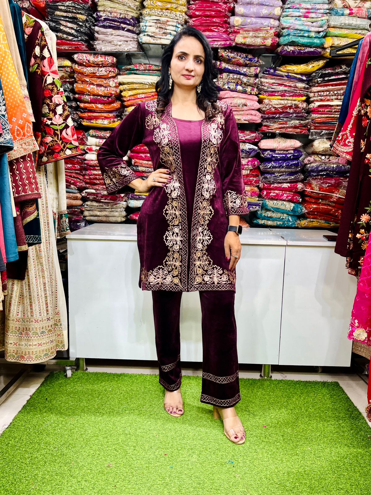 Designer Velvet Coord Set