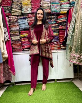 Designer Velvet Kaftan Coord Set