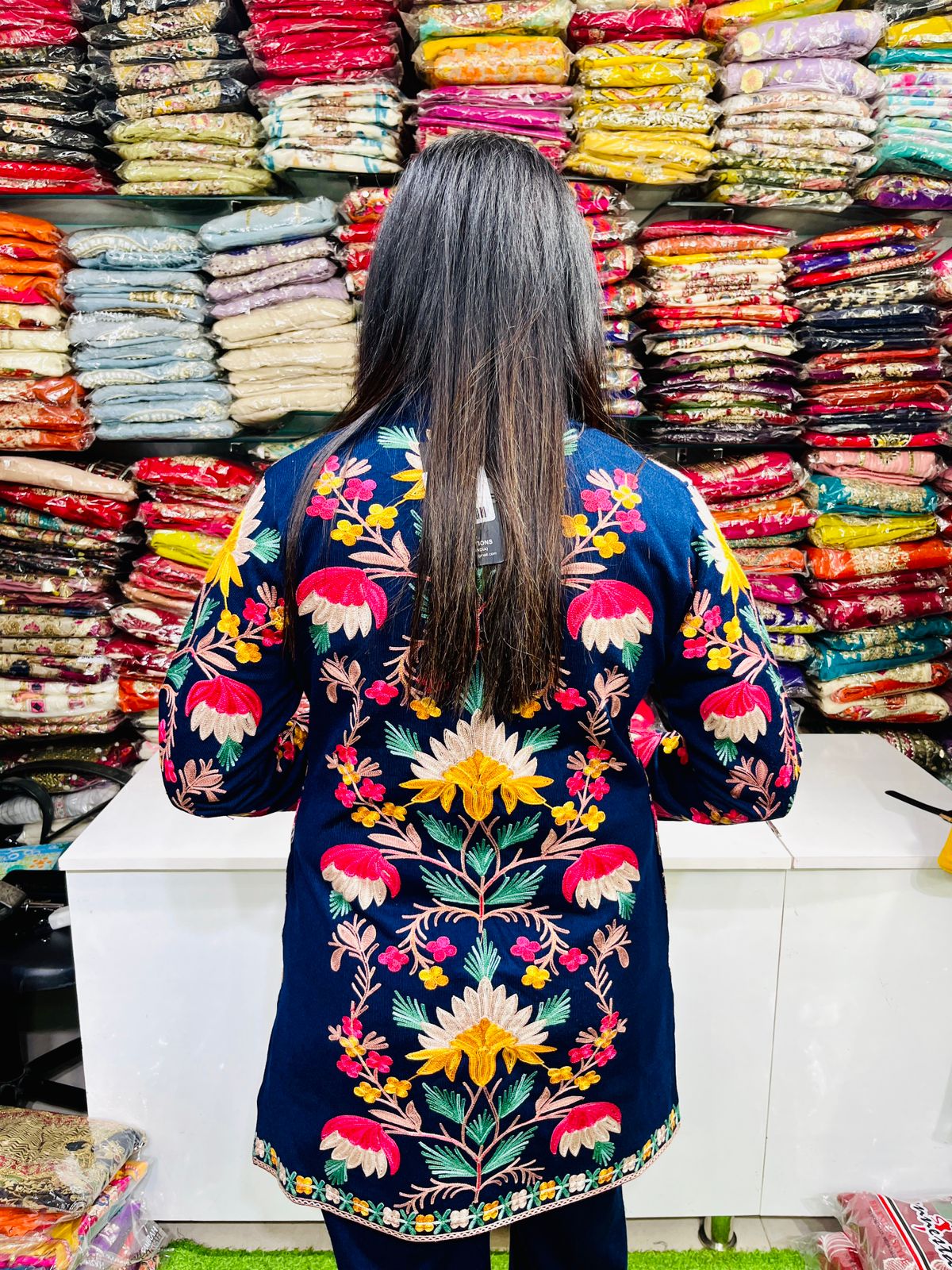 Designer Woollen Embroidered Coord Set - Image 2