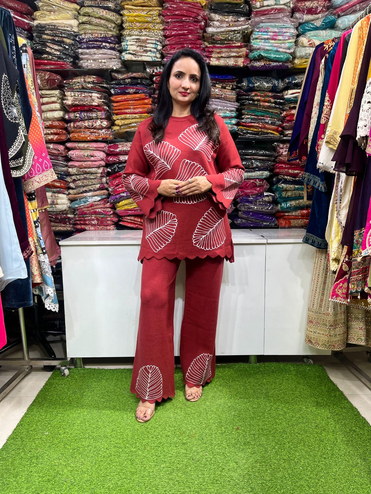 Designer Woolen Knitted Coord Set