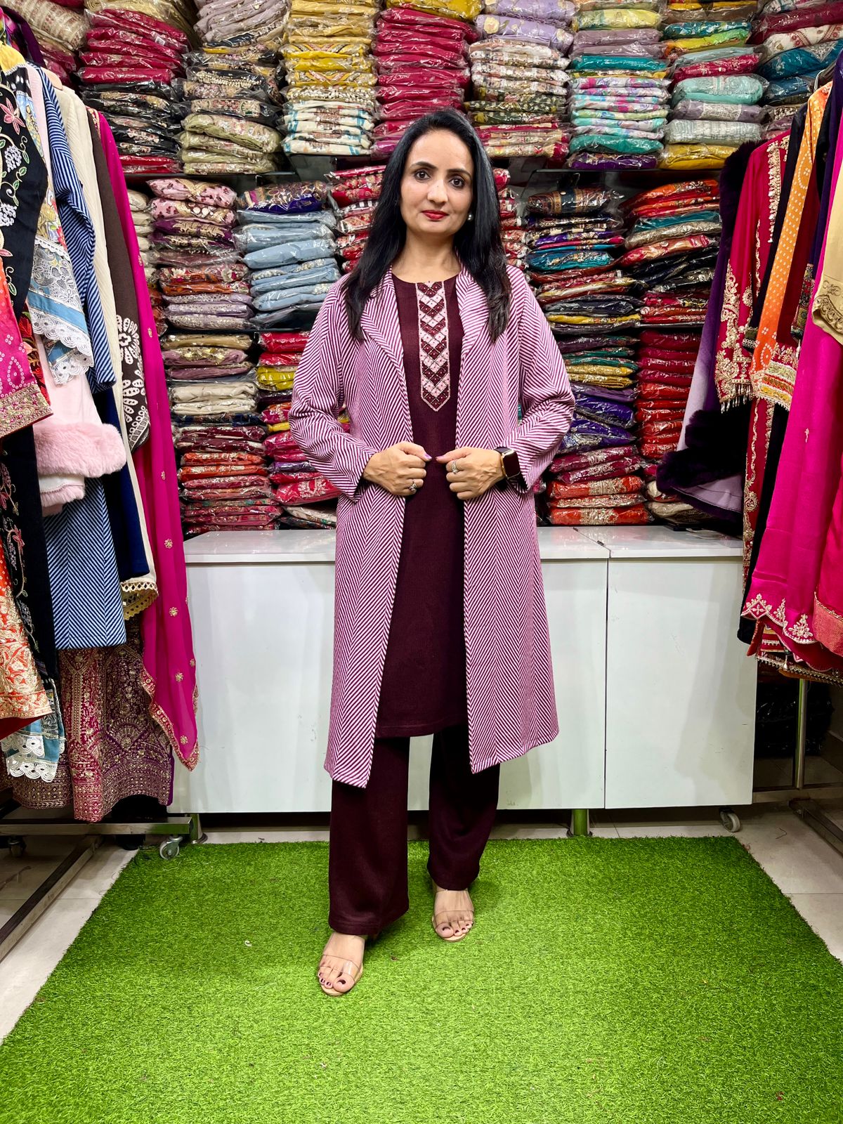 Designer Woollen Three Piece Set