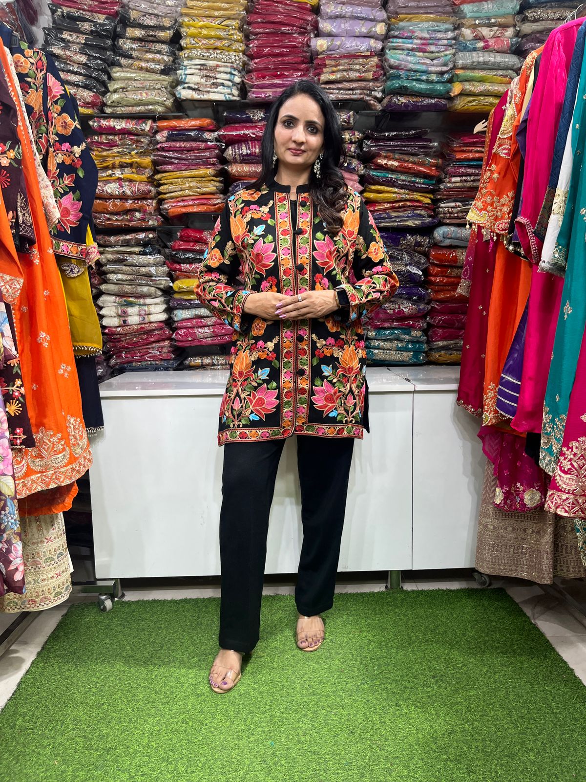 Kashmiri Embroidered Woollen Coord Set