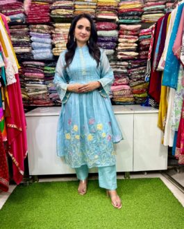 Mal Chandheri Designer Anarkali Set