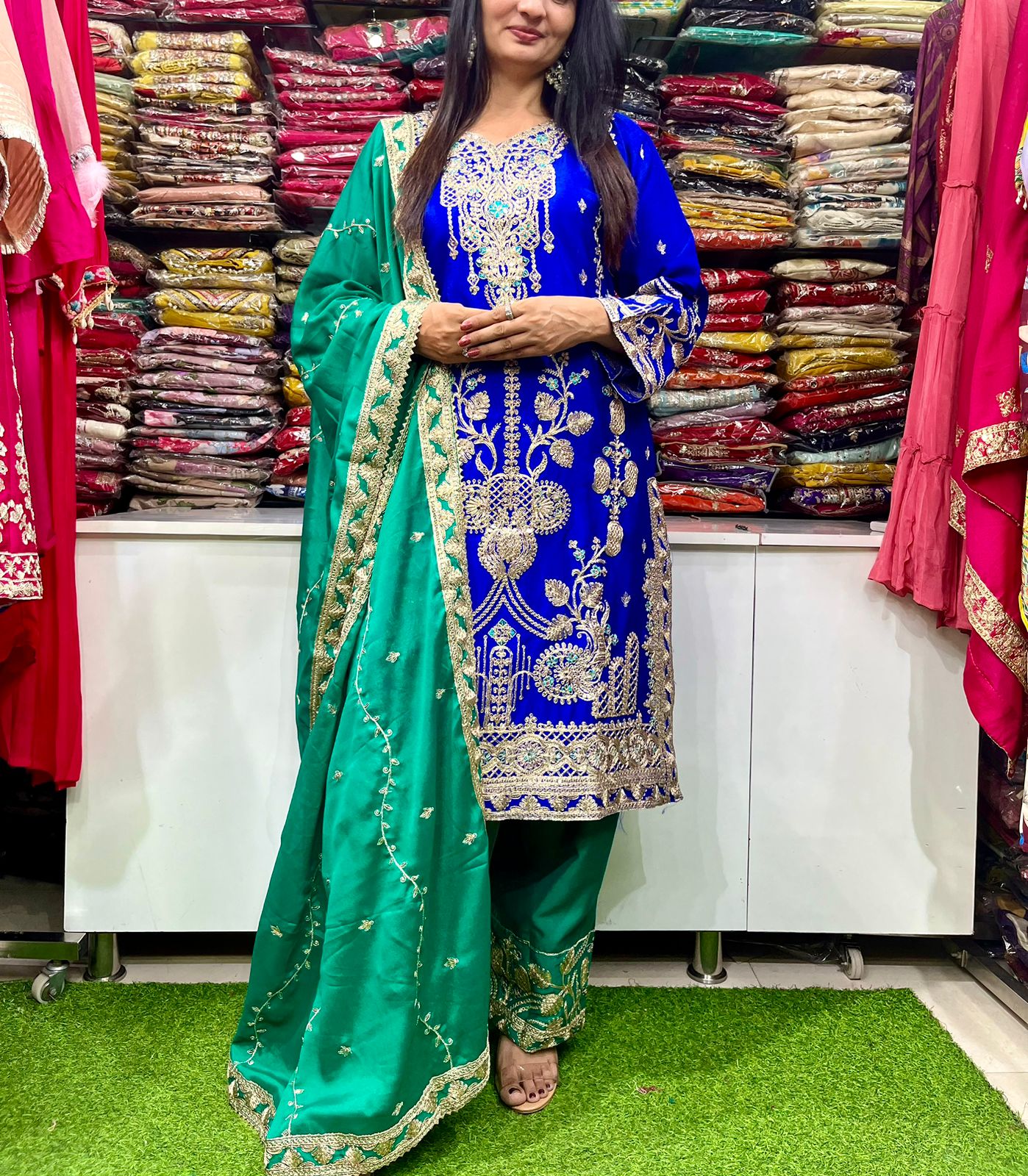 Pure Chinon Designer Party Wear Set - Image 3