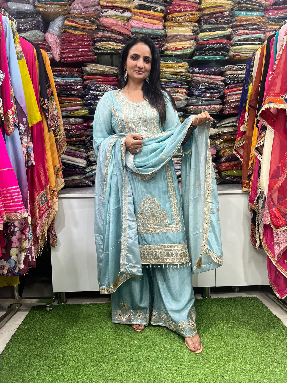 Pure Chinon Pakistani Suit Set - Image 4