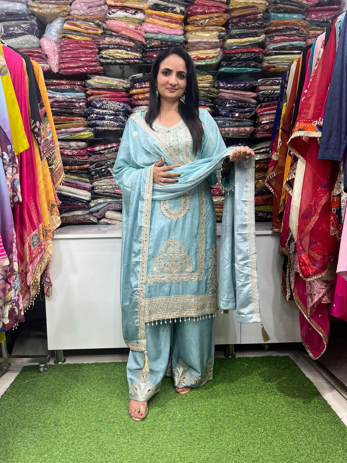 Pure Chinon Pakistani Suit Set - Image 2