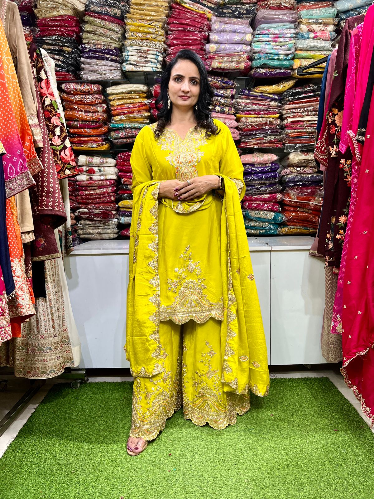 Pure Chinon Party Wear Suit Set - Image 3