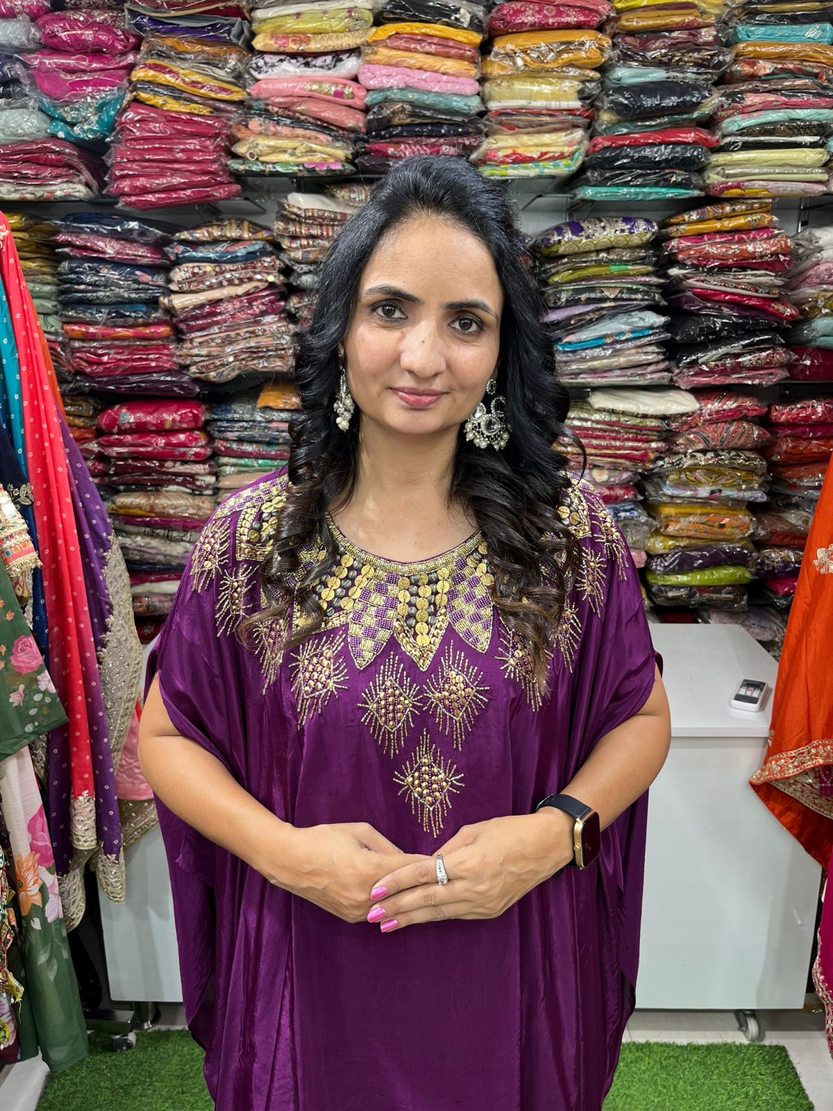 Pure Crape Designer Hand Embroidered Coord Set - Image 2