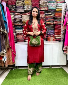 Pure Crape Designer Set with Purse