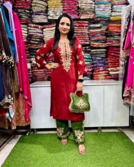 Pure Crape Designer Set with Purse