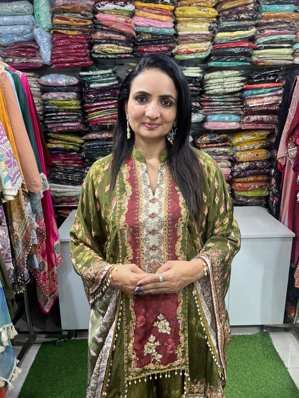 Pure Crape Digital Print Butterfly Coord Set - Image 2