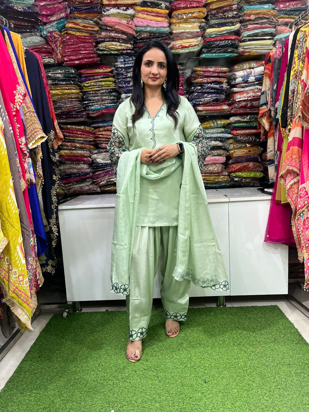 Pure Crape Farsi Salwar Set