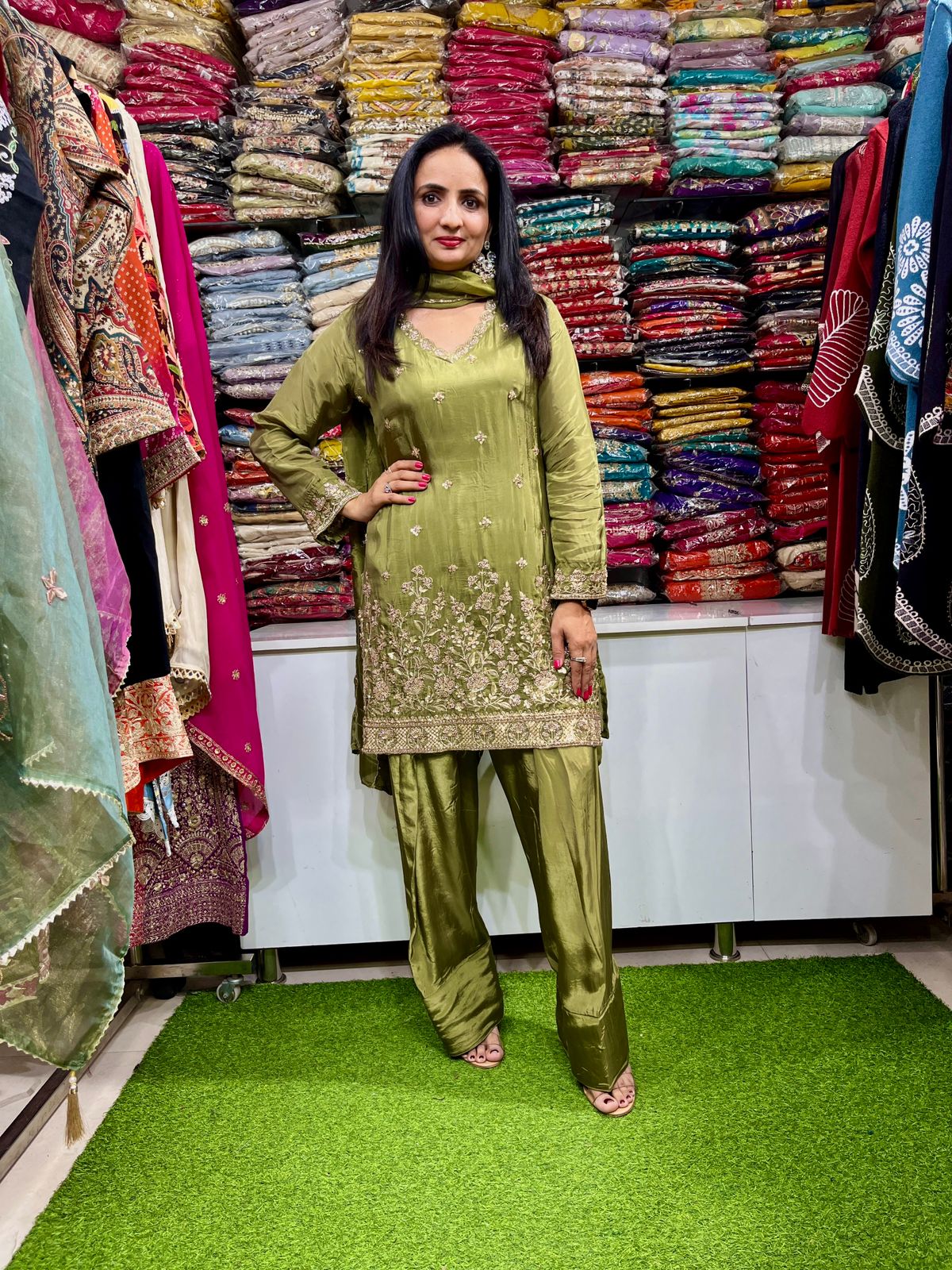 Pure Crape Farsi Salwar Suit