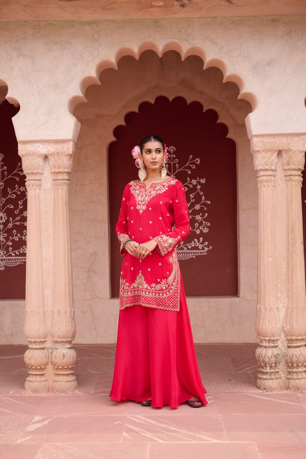 Pure Crape Hand Embroidered Suit Set - Image 5