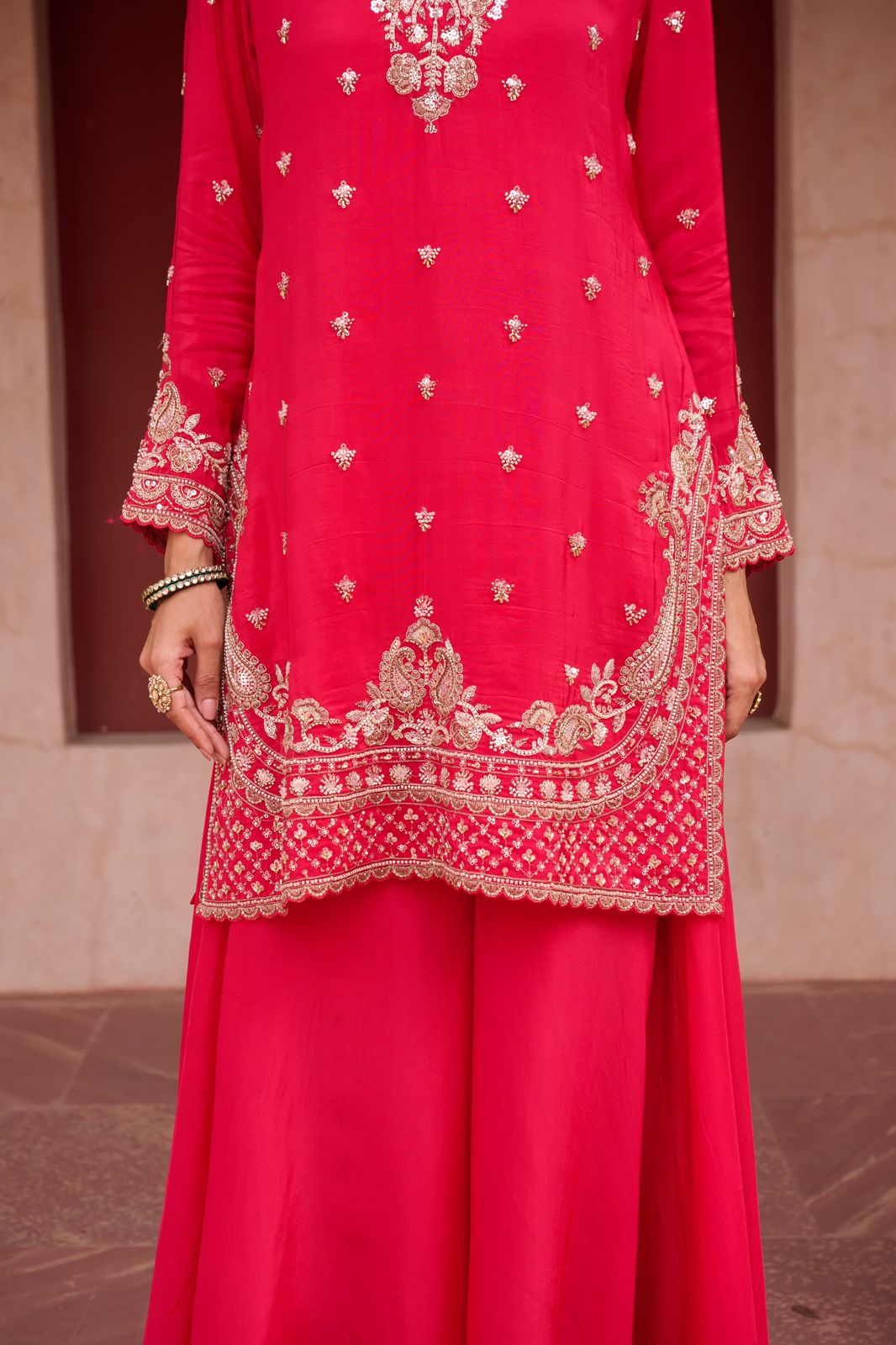 Pure Crape Hand Embroidered Suit Set - Image 4