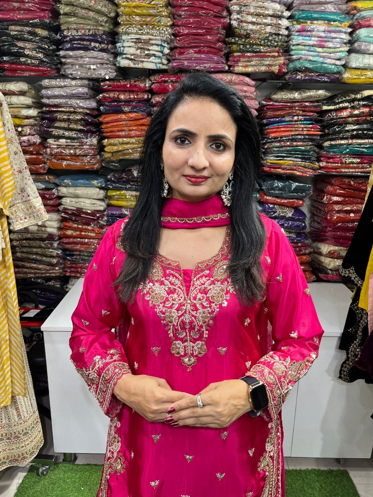 Pure Crape Party Wear Embroidered Suit Set - Image 2