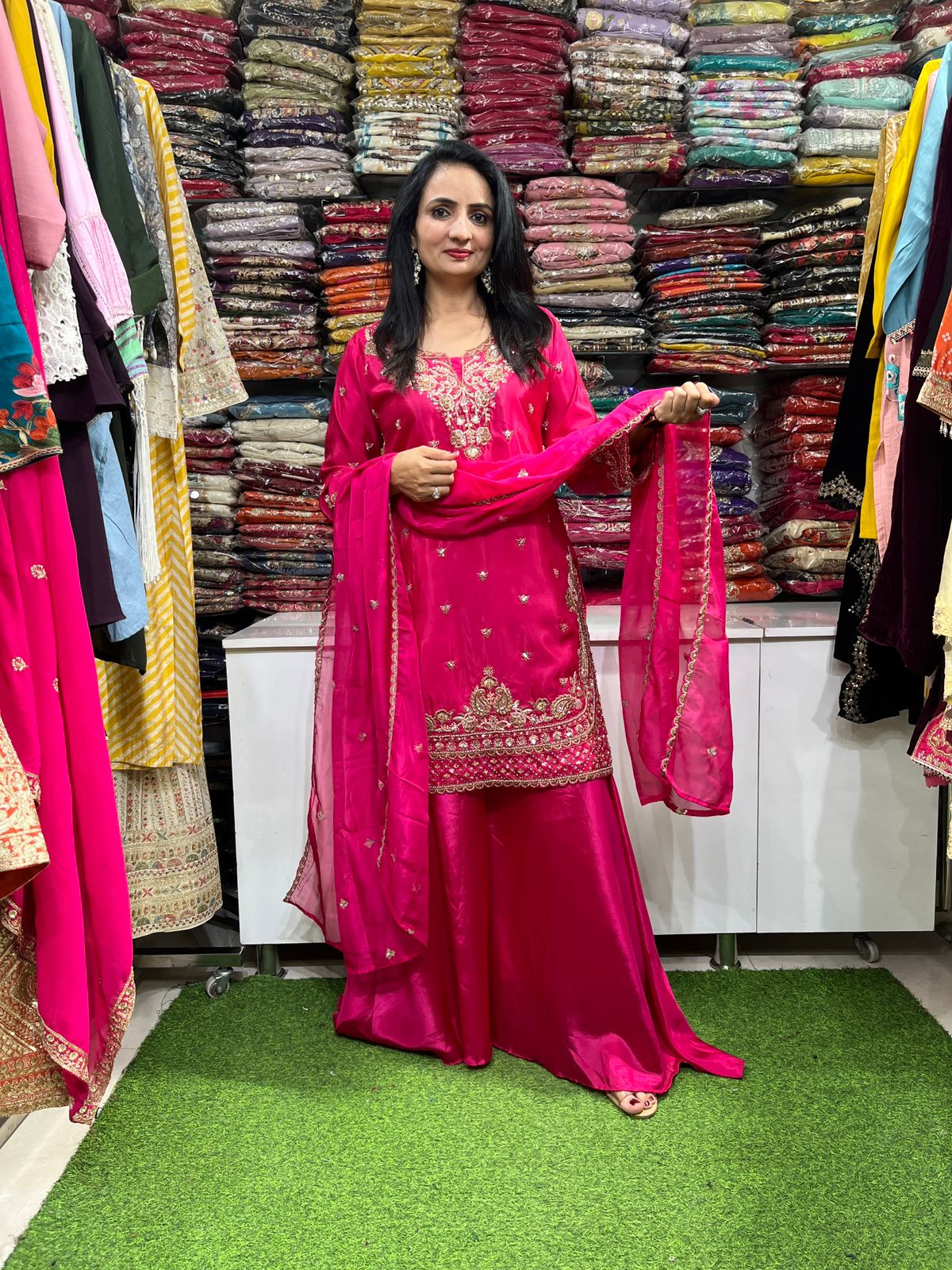 Pure Crape Party Wear Embroidered Suit Set - Image 4