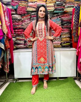 Pure Crape Silk Anarkali Suit Set