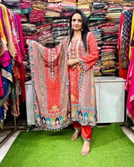 Pure Crape Silk Anarkali Suit Set