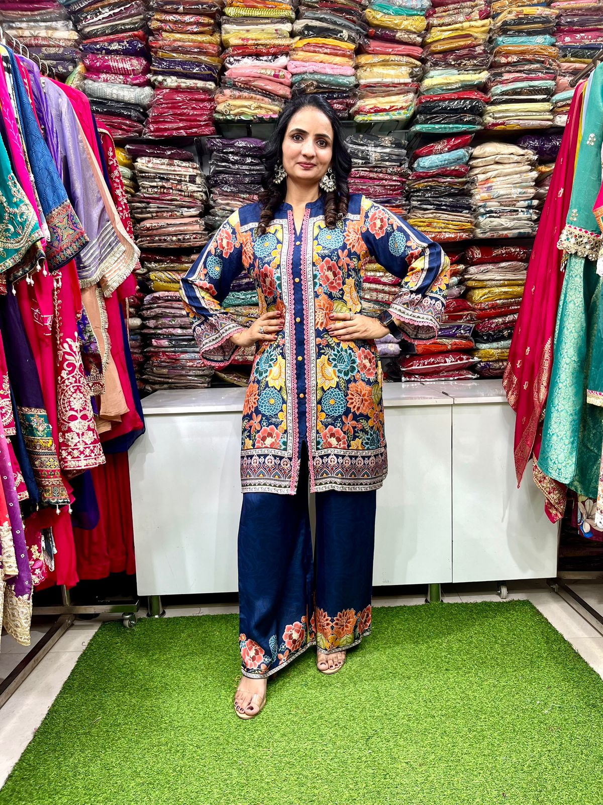 Pure Muslin Digital Print Coord Set - Image 3