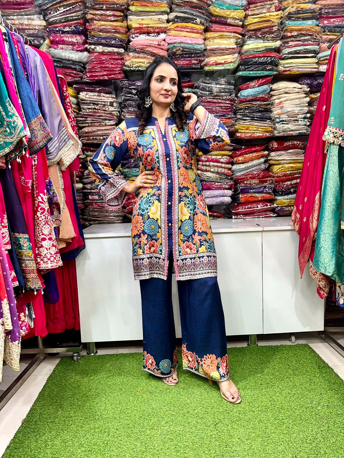 Pure Muslin Digital Print Coord Set - Image 2