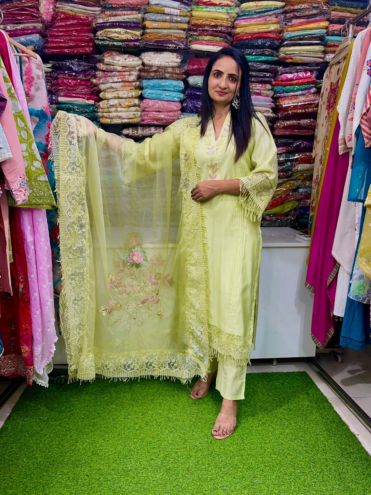 Pure Muslin Suit with Designer Dupatta