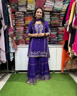 Pure Chinon Designer Sharara Suit Set