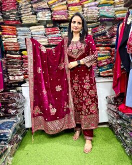 Roseberry Beautiful Velvet Anarkali Set