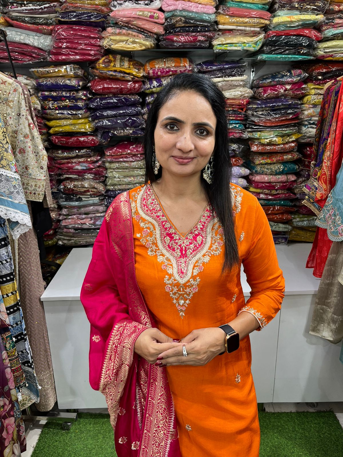 Silk Hand Embroidered Suit Set - Image 2