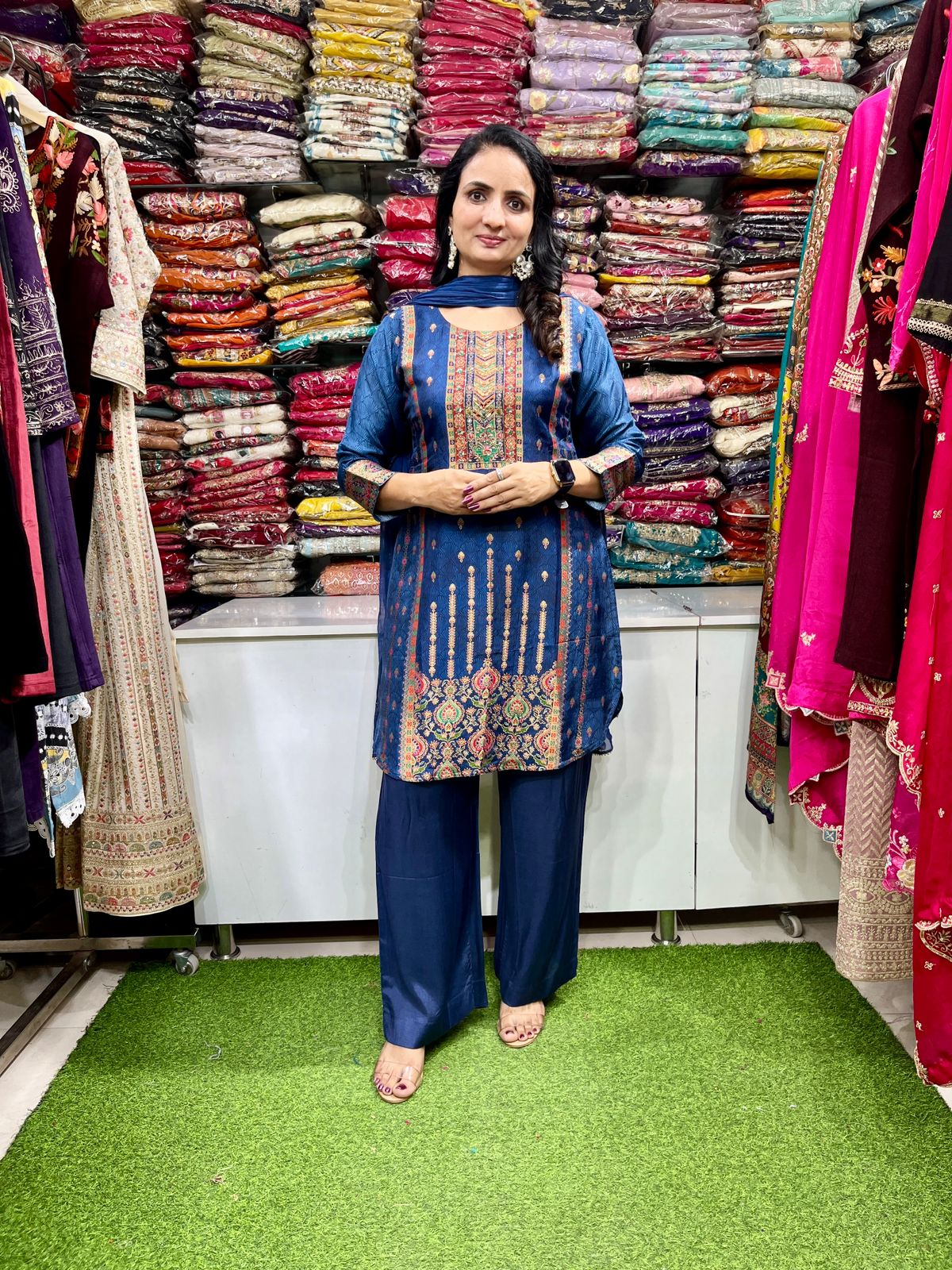 Silk Minakari Weaving with Hand Embroidery