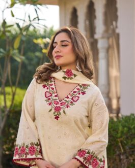 Beautiful Cotton Schifli Suit Set