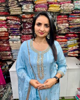 Beautiful Hand Embroidered Crape Suit Set