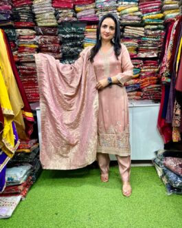 Designer Glass Tissue Hand Embroidered Suit Set