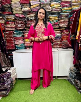 Designer Pure Crape Hand Embroidered Coord Set