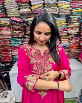 Designer Pure Crape Hand Embroidered Coord Set