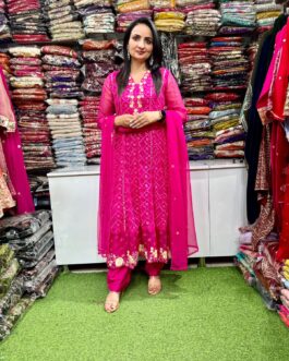 Designer Pure Georgette Embroidered Anarkali Set