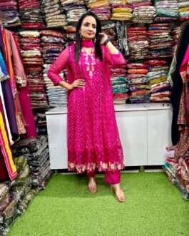 Designer Pure Georgette Embroidered Anarkali Set